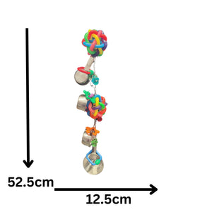 Rubber Balls and Clangers Bird Toy