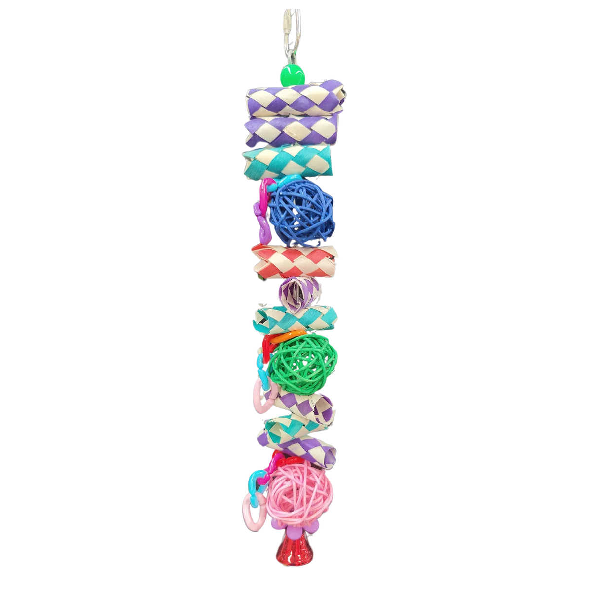 Small Coloured Cane Balls Skewer Shredable Bird Toy
