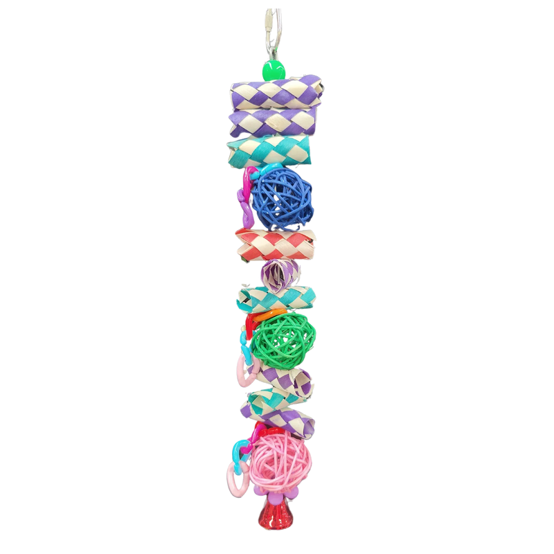 Small Coloured Cane Balls Skewer Shredable Bird Toy Lou Lou Bells Bird Toys