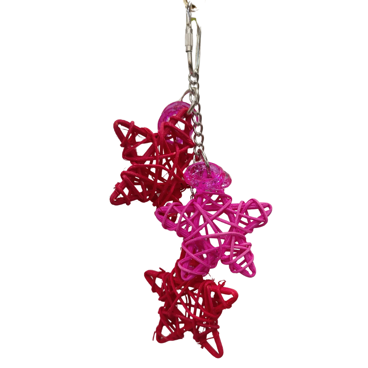 Small Coloured Cane Stars Bird Toy