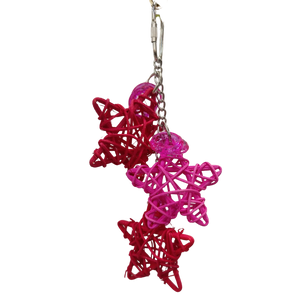 Small Coloured Cane Stars Bird Toy