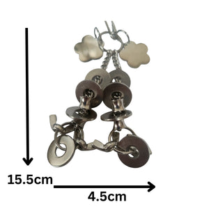 Stainless Steel Flowers and Ring Bird Toy