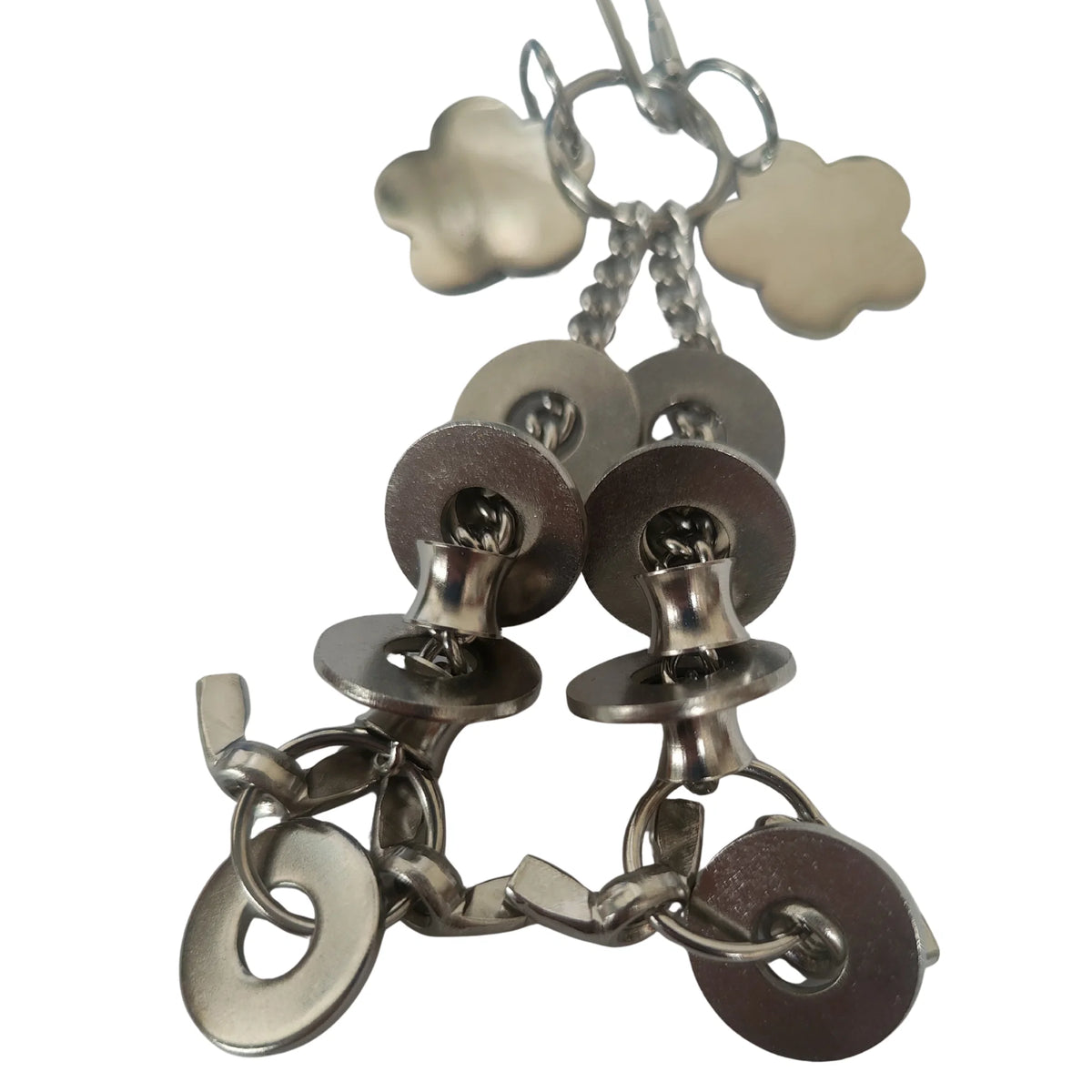 Stainless Steel Flowers and Ring Bird Toy