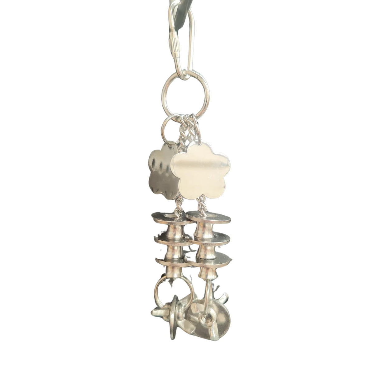Stainless Steel Flowers and Ring Bird Toy