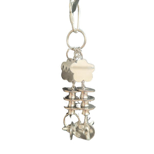 Stainless Steel Flowers and Ring Bird Toy