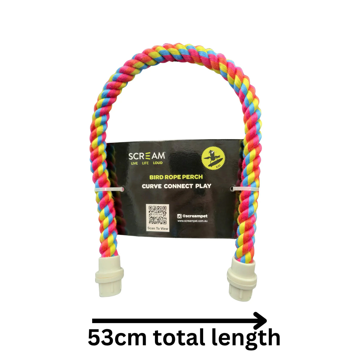 Scream Rope Perch Medium Bird toy