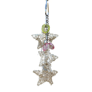 Small Plain Cane Stars Bird Toy