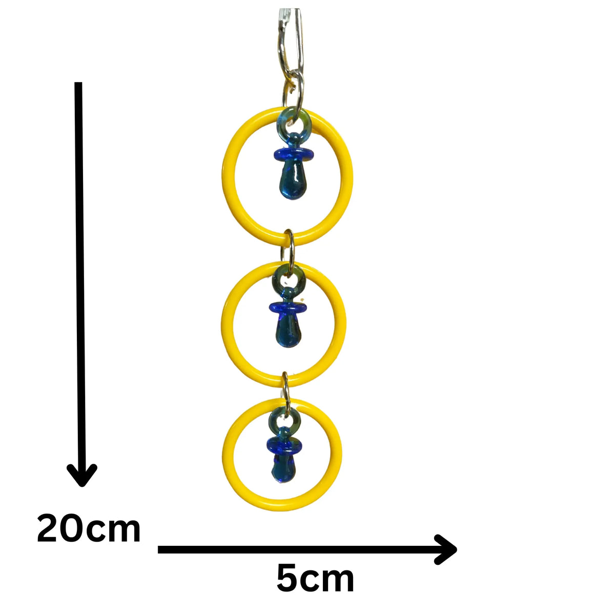 Small Hanging Rings with Dummies Bird Toy