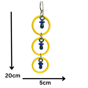 Small Hanging Rings with Dummies Bird Toy