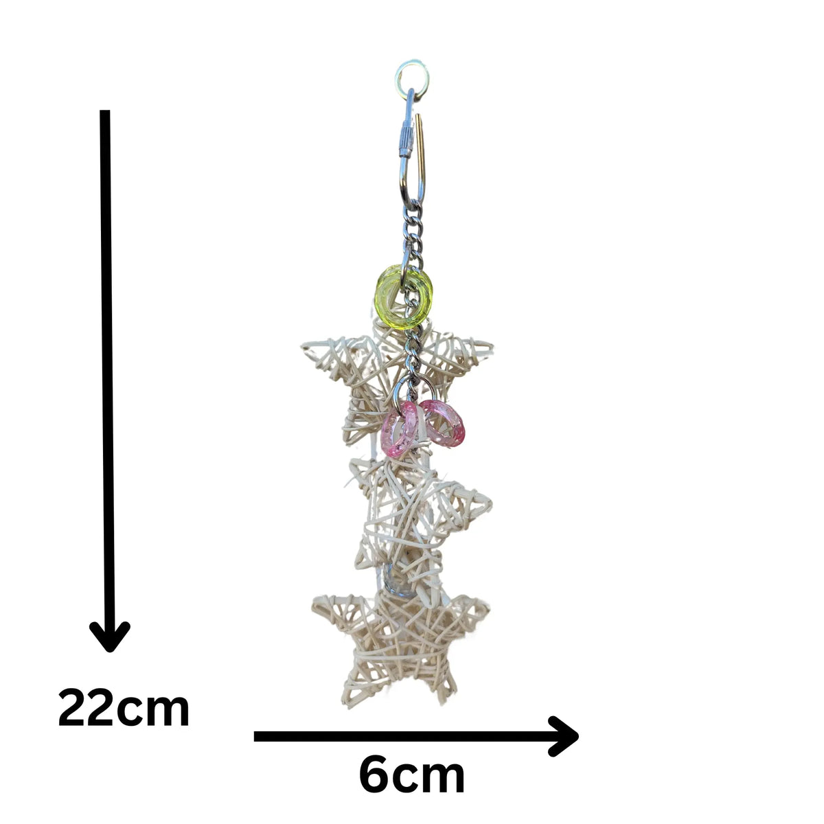 Small Plain Cane Stars Bird Toy