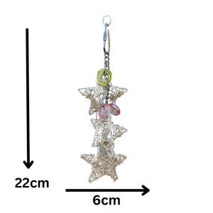 Small Plain Cane Stars Bird Toy