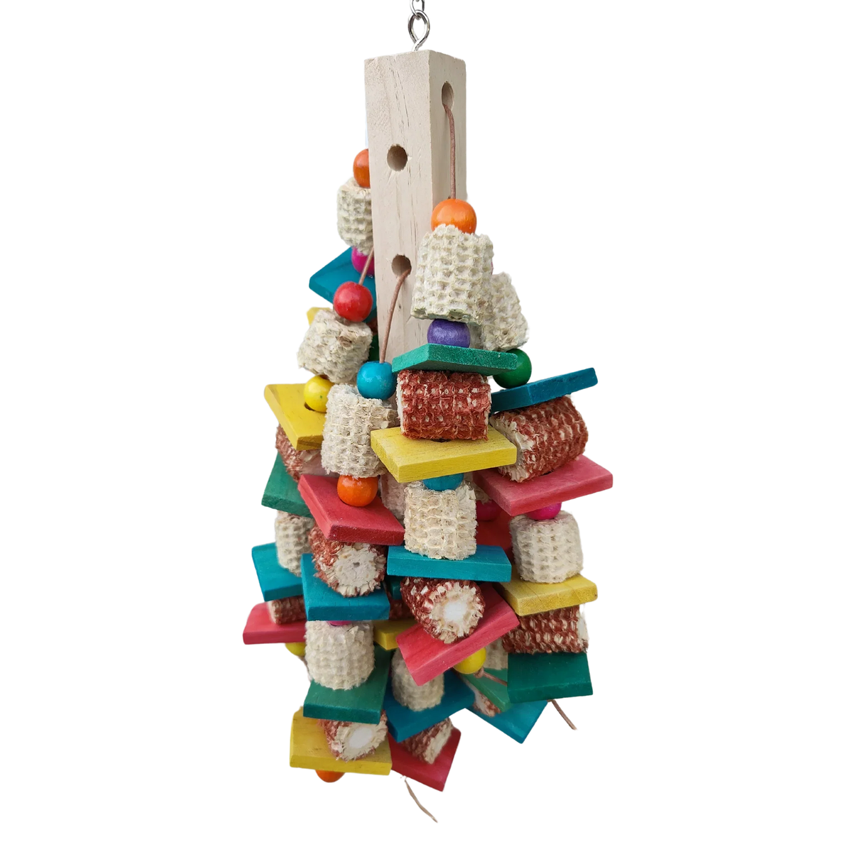 Corn Husks and Wood Slats Bird Toy