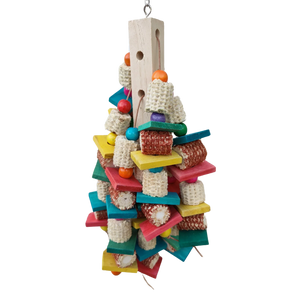 Corn Husks and Wood Slats Bird Toy