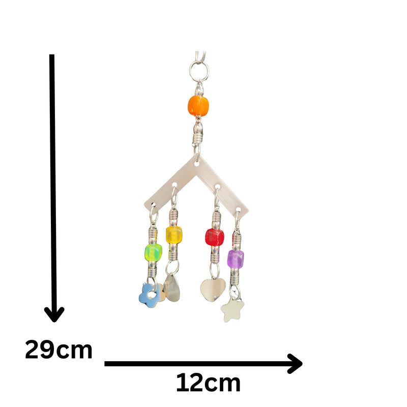 Stainless Steel Beads and Shapes Bird Toy