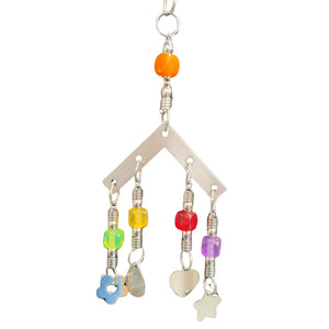 Stainless Steel Beads and Shapes Bird Toy
