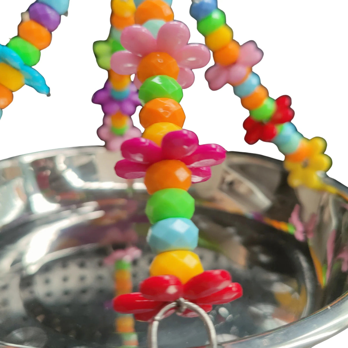 Stainless Steel Hanging Bowl Bird Toy