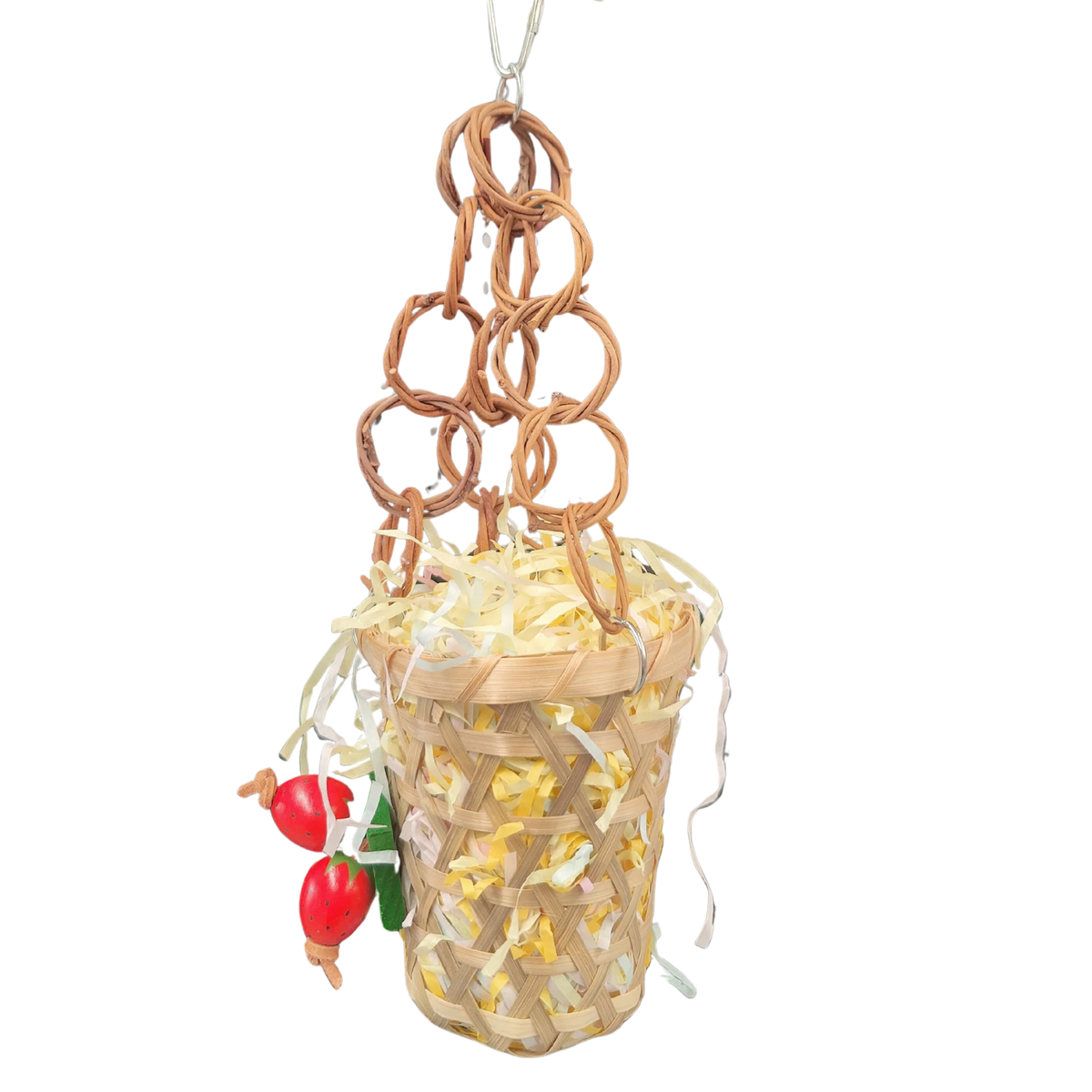 Strawberry Basket Hanging Bird Toy