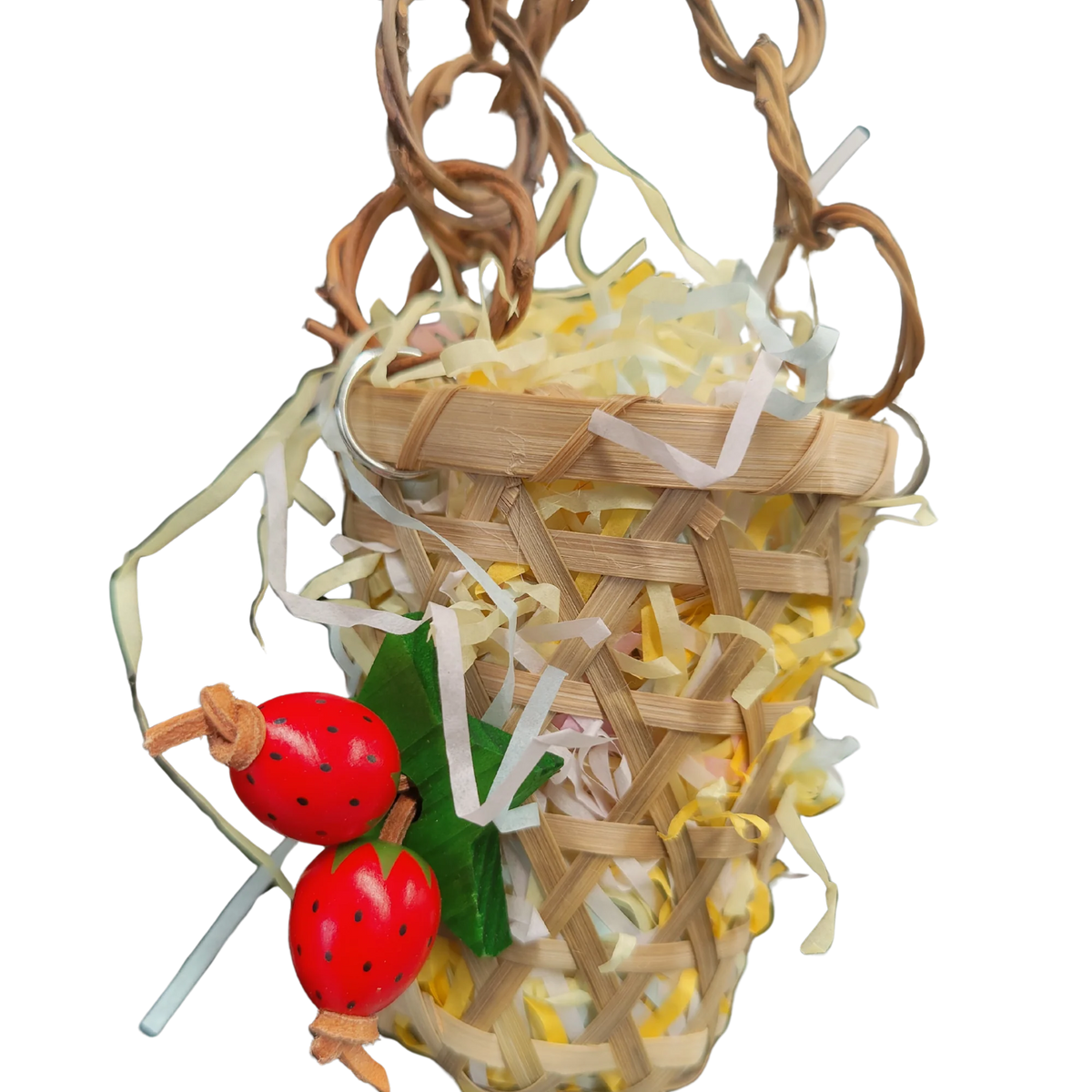 Strawberry Basket Hanging Bird Toy