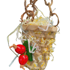 Strawberry Basket Hanging Bird Toy