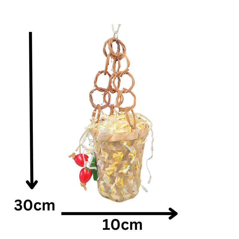 Strawberry Basket Hanging Bird Toy
