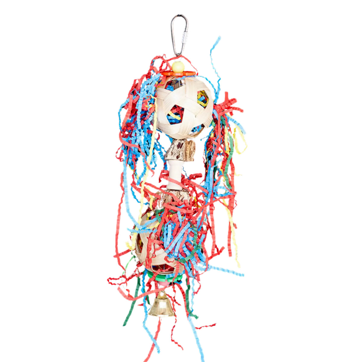 Two Paper Filled Cane Weave Balls Bird Toy