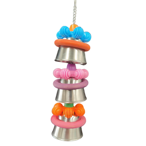 Three Stainless Steel Upside Down Cups bird Toy