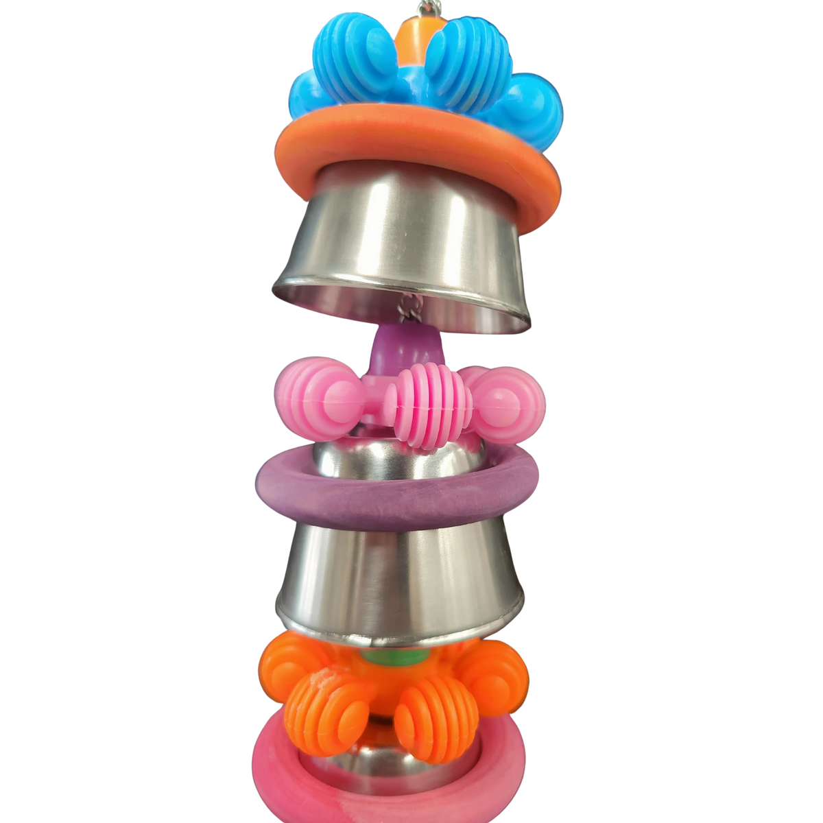 Three Stainless Steel Upside Down Cups bird Toy