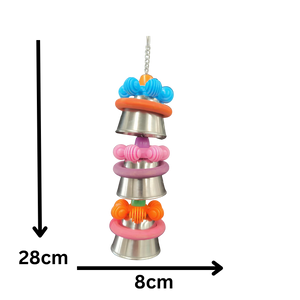 Three Stainless Steel Upside Down Cups bird Toy