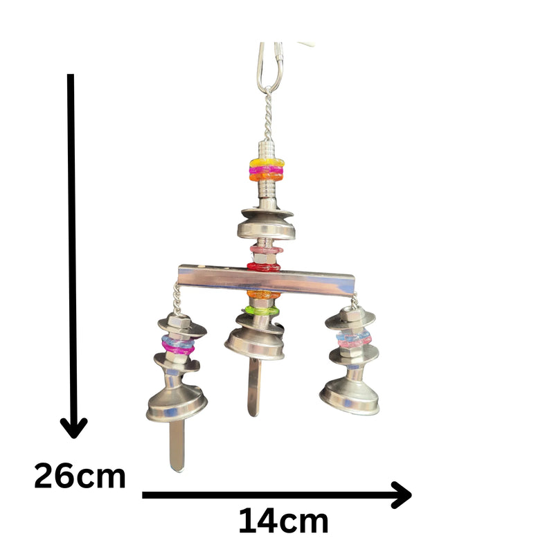 Trio of Bells Stainless Steel Bird Toy