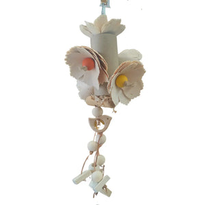 Tube with Wood Roses Bird Toy