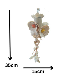 Tube with Wood Roses Bird Toy