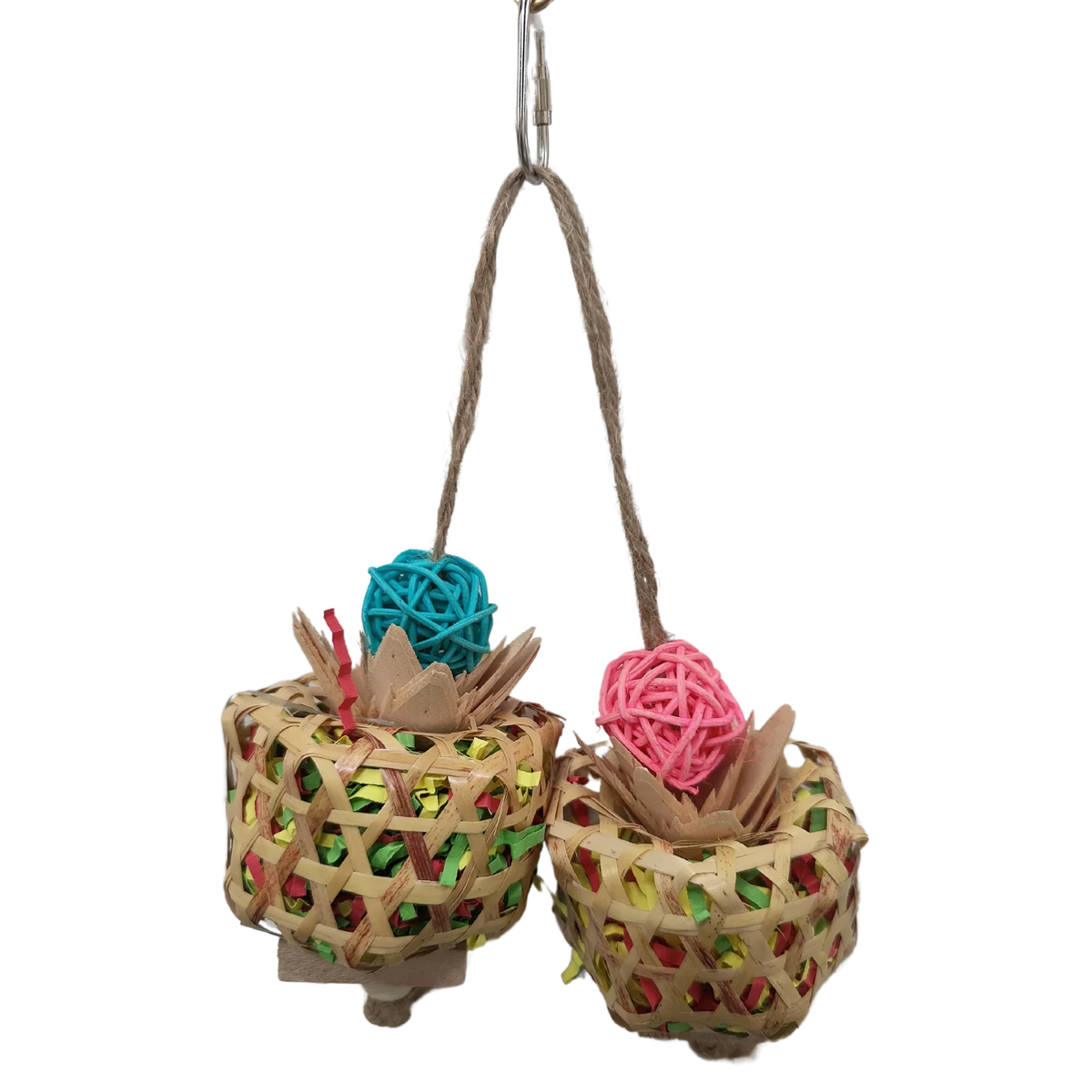 Two Hanging Pots Bird Toy