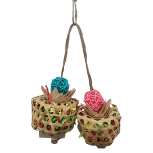 Two Hanging Pots Bird Toy