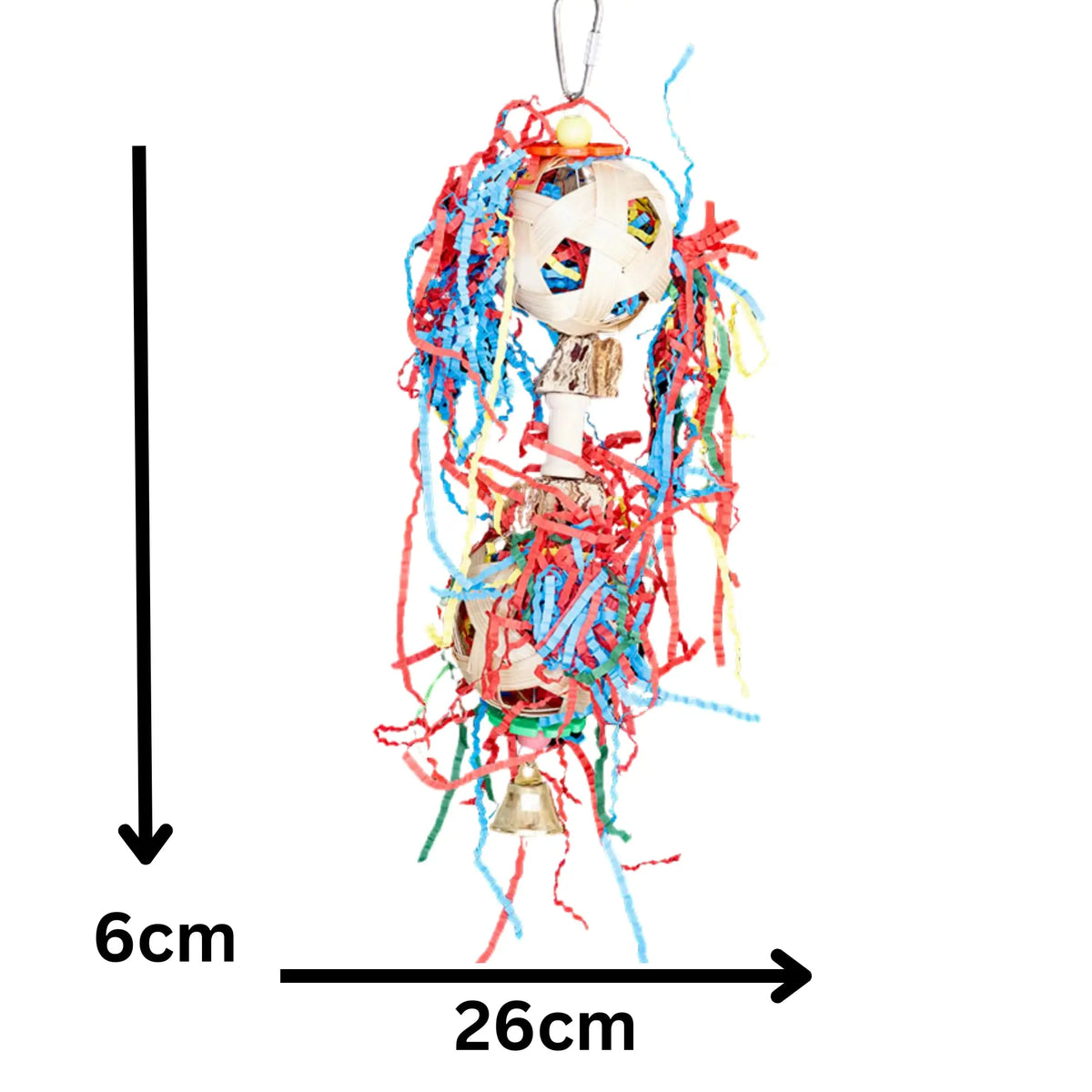 Two Paper Filled Cane Weave Balls Bird Toy