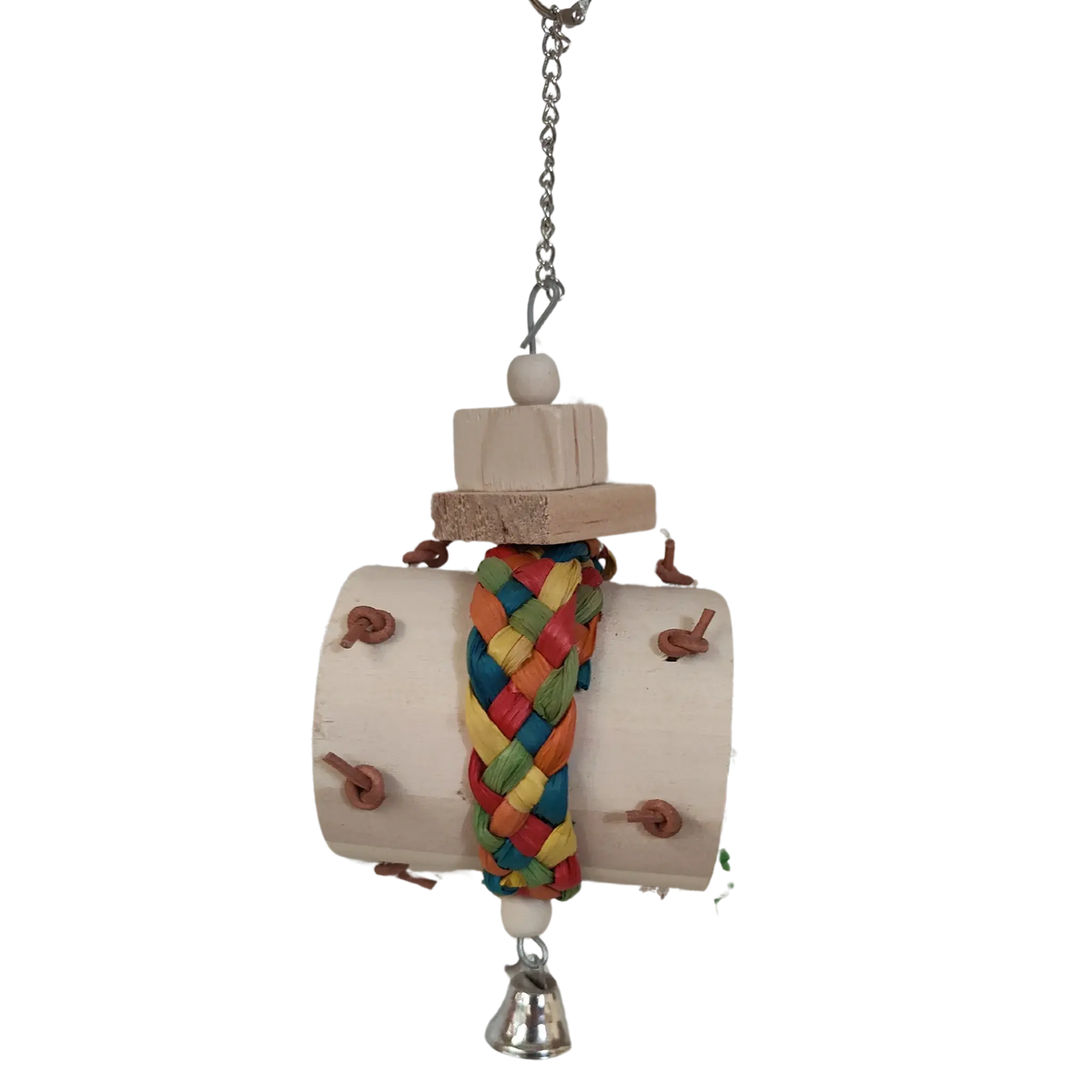 Wood Barrel Bird Toy