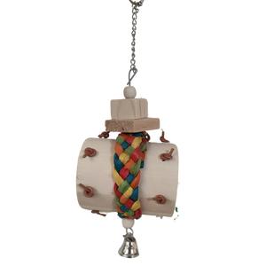 Wood Barrel Bird Toy