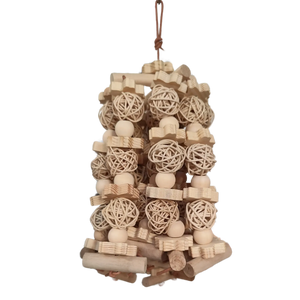 Wood Blocks and Cane Balls Bird Toys