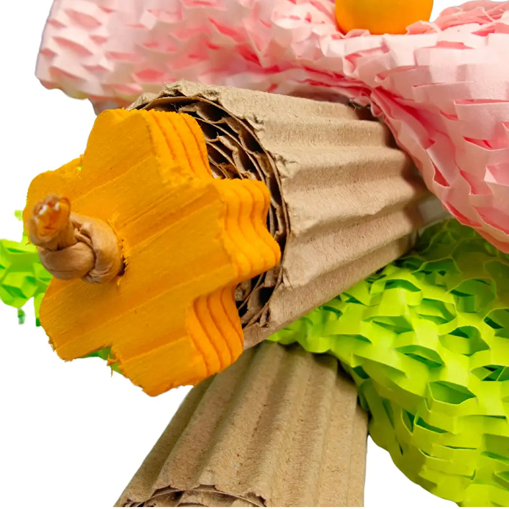 Waffle Paper and Cardboard Rolls Bird Toy