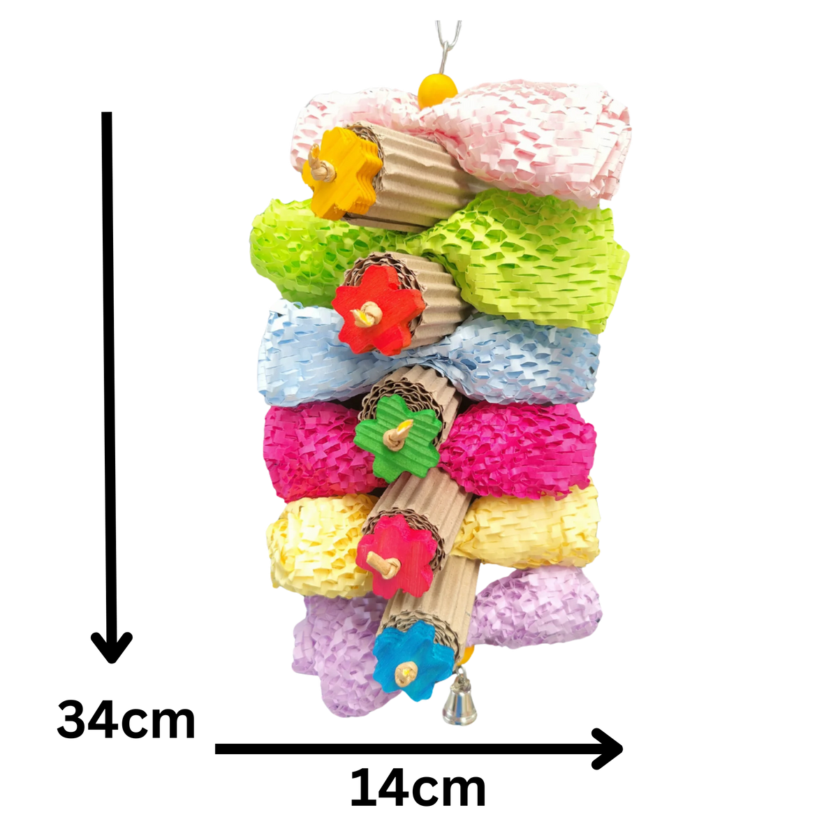 Waffle Paper and Cardboard Rolls Bird Toy