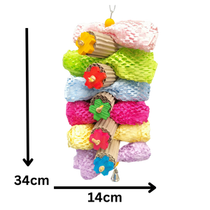 Waffle Paper and Cardboard Rolls Bird Toy