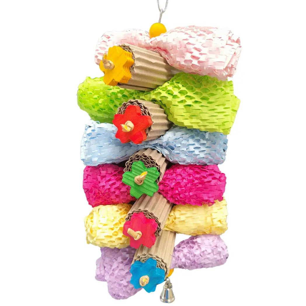 Waffle Paper and Cardboard Rolls Bird Toy