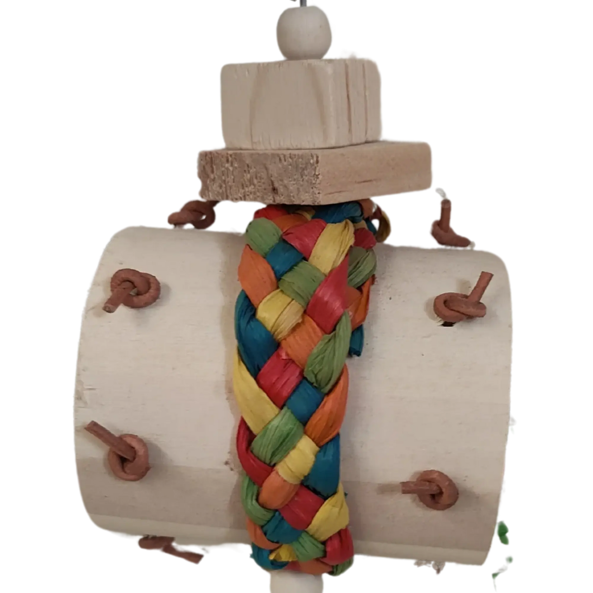 Wood Barrel Bird Toy