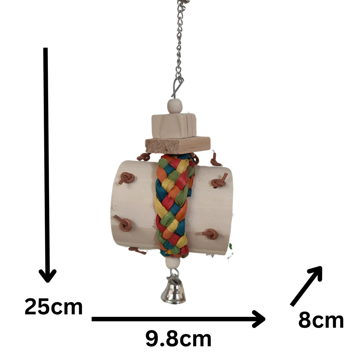 Wood Barrel Bird Toy