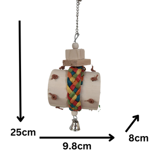 Wood Barrel Bird Toy