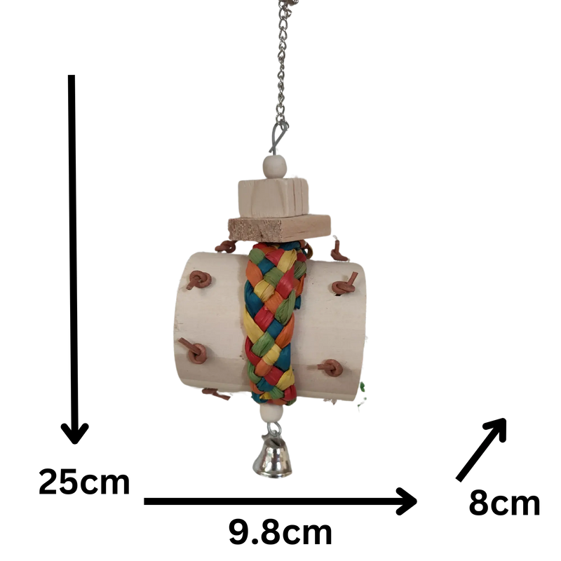 Wood Barrel Bird Toy