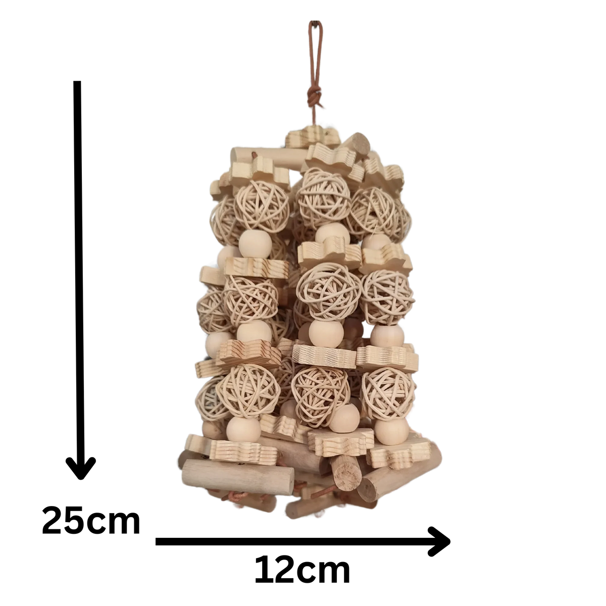 Wood Blocks and Cane Balls Bird Toys