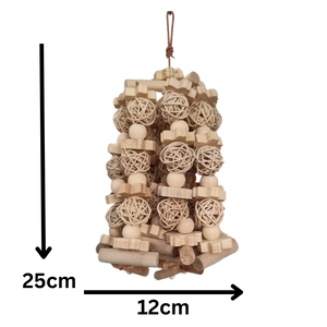 Wood Blocks and Cane Balls Bird Toys