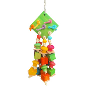 Wood Diamond Dangles Bird Toy
