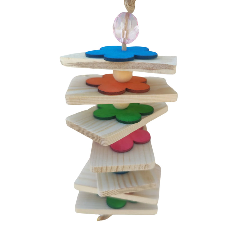 Wood Flower Stack Bird Toy