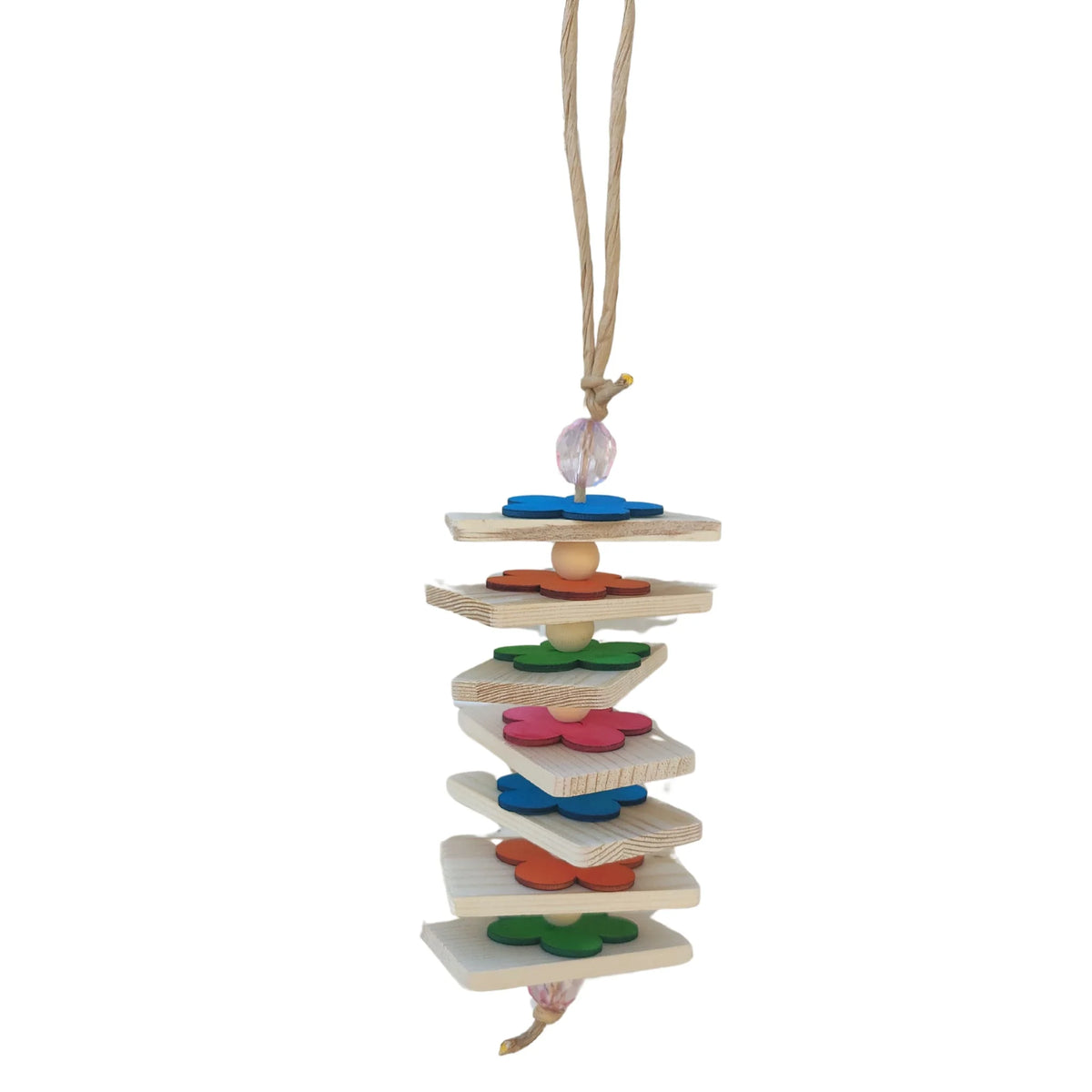Wood Flower Stack Bird Toy